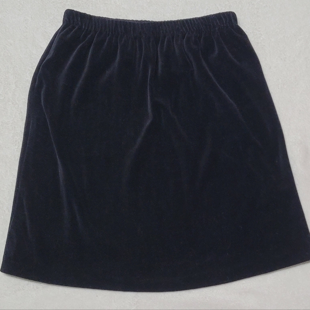 Ultrasport Marshall's 1970s Vintage Deadstock Black Velvet Fitted Mini Skirt S - Picture 5 of 11